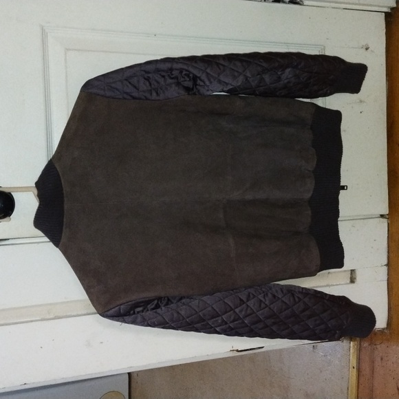 Michael Stars Goat Suede Moto Style Jacket W/ Quilted Satin Sleeves, XS - Picture 3 of 14